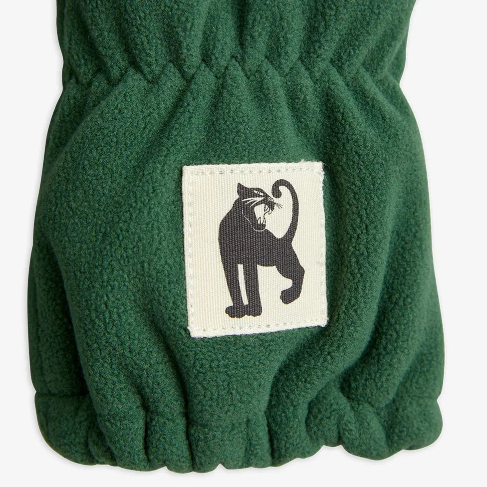 Fleece Mittens Stripe - Green