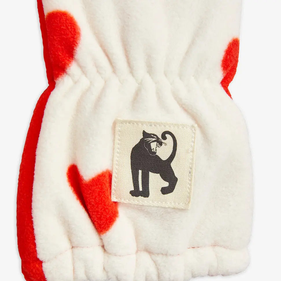 Hearts Fleece Mittens Offwhite