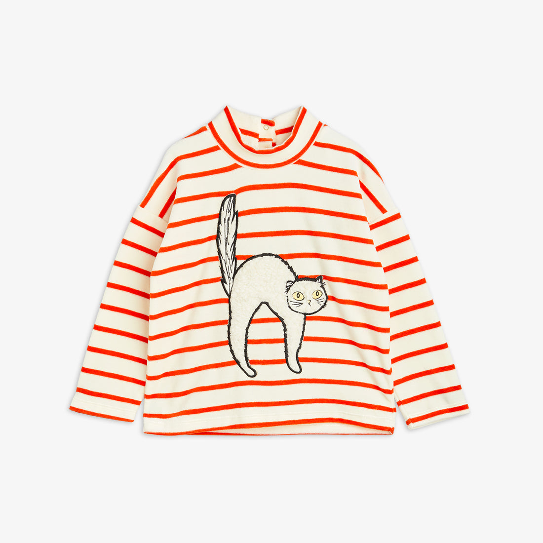 Angry Cat Embroidered Velour Sweatshirt