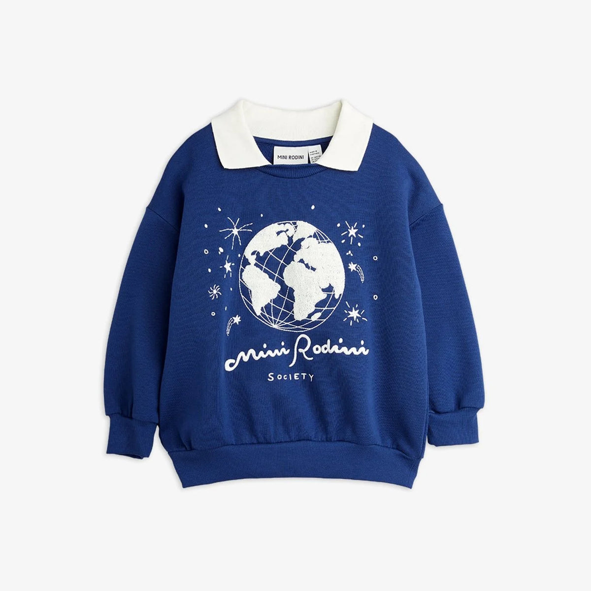Society Embroidered collar Sweatshirt - blue