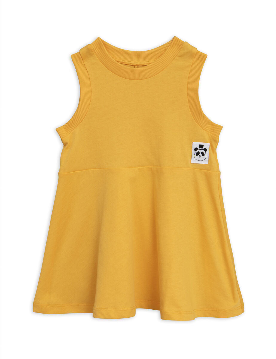 solid cotton tank dress yellow