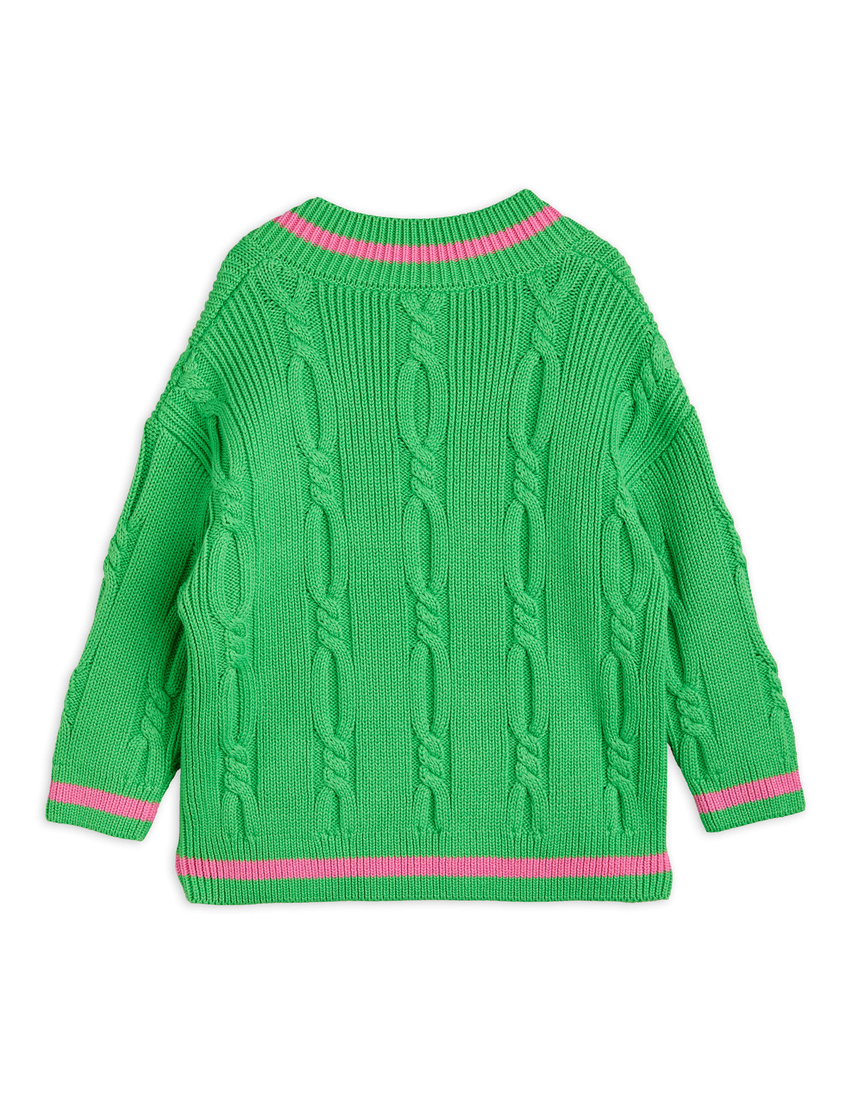 Panda Knitted v-neck Sweater - Green
