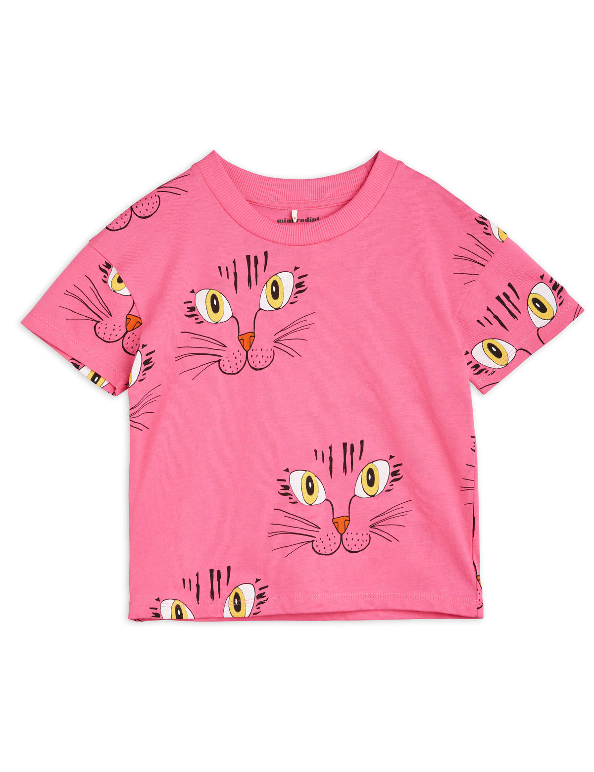 Cat Face aop ss Tee - Pink