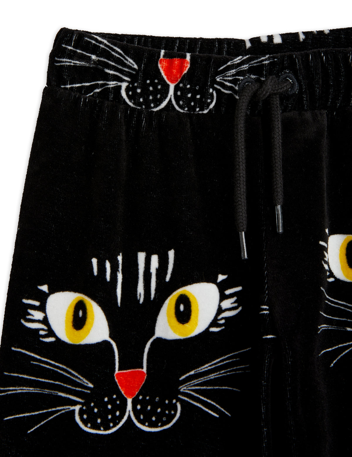 Cat Face aop Velour Trousers - Black