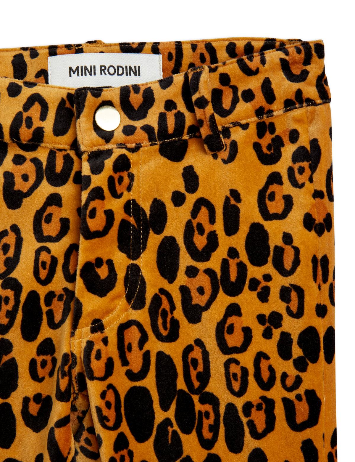 Leopard aop Velvet Flared Trousers - Brown