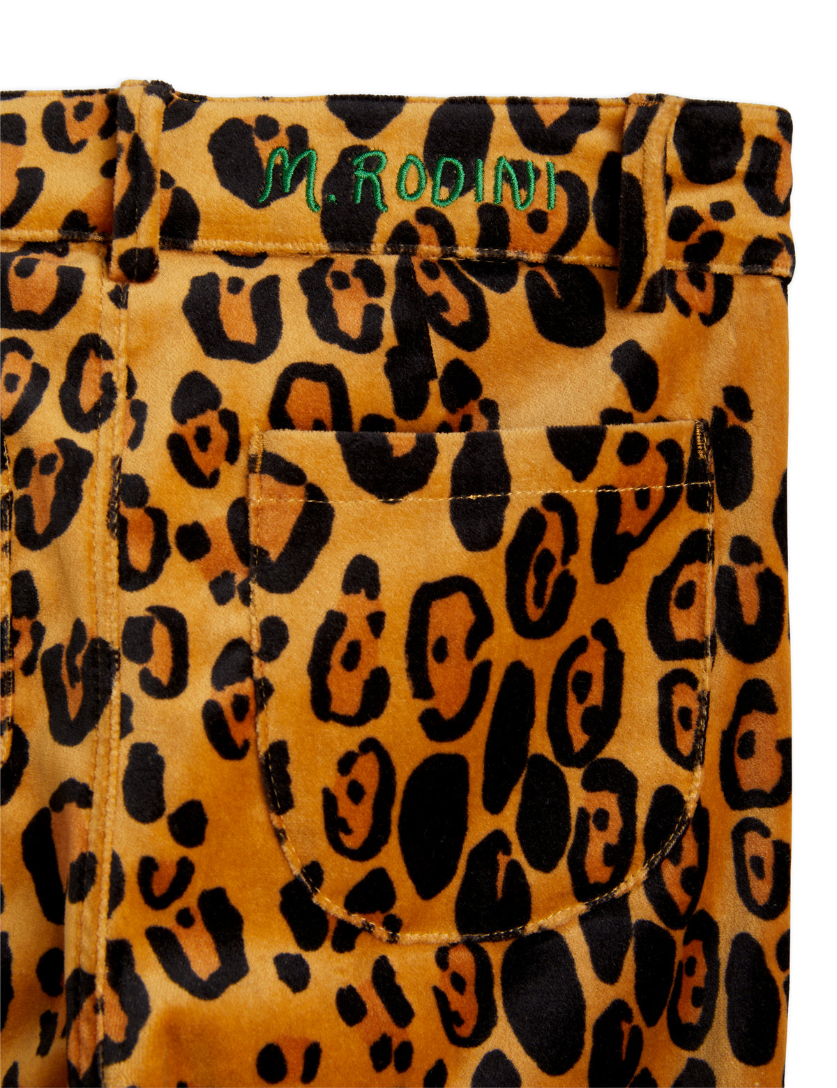 Leopard aop Velvet Flared Trousers - Brown