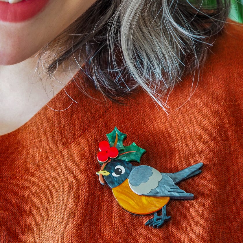 Ruby the Robin Brooch