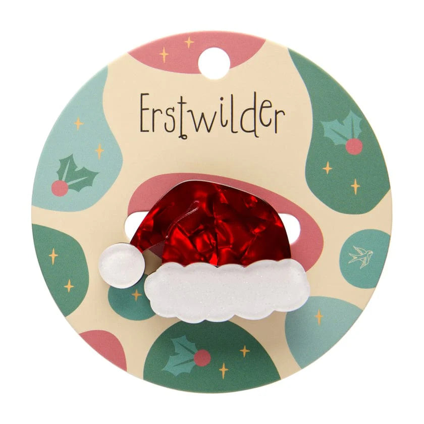 Santa's New Hat Simplified Mini Brooch