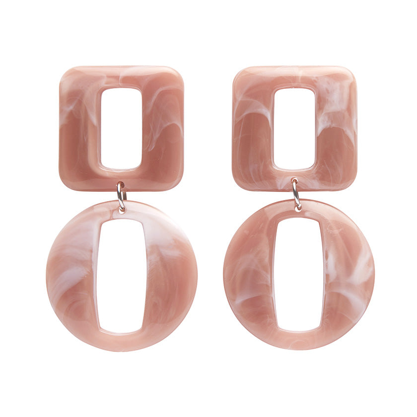 Erstwilder x Iris Apfel Statement Marble Chunky Drop Earrings Pink
