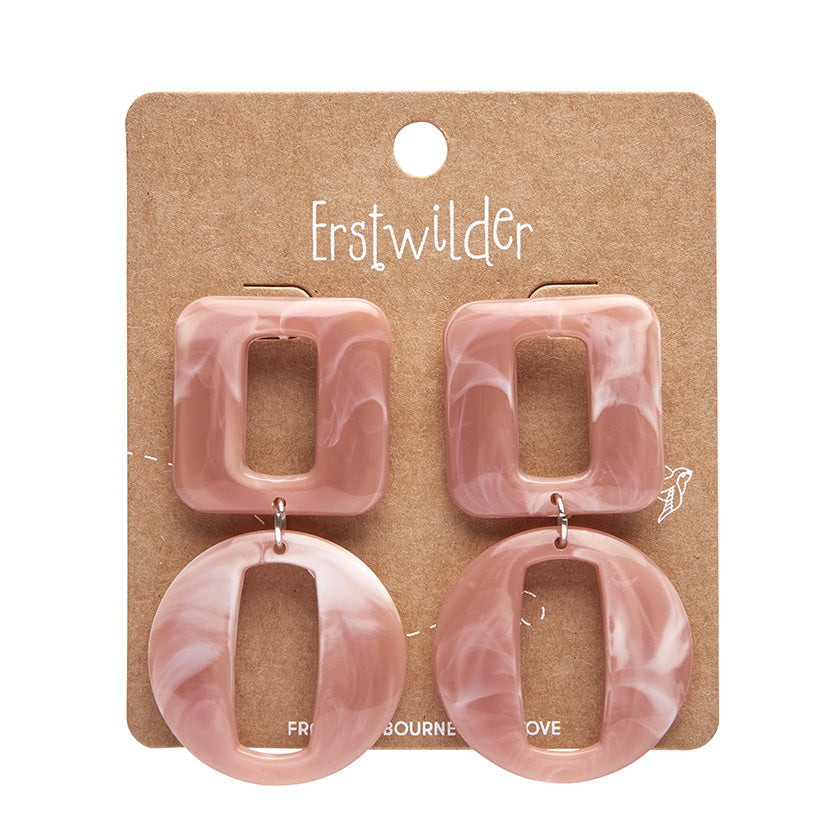 Erstwilder x Iris Apfel Statement Marble Chunky Drop Earrings Pink