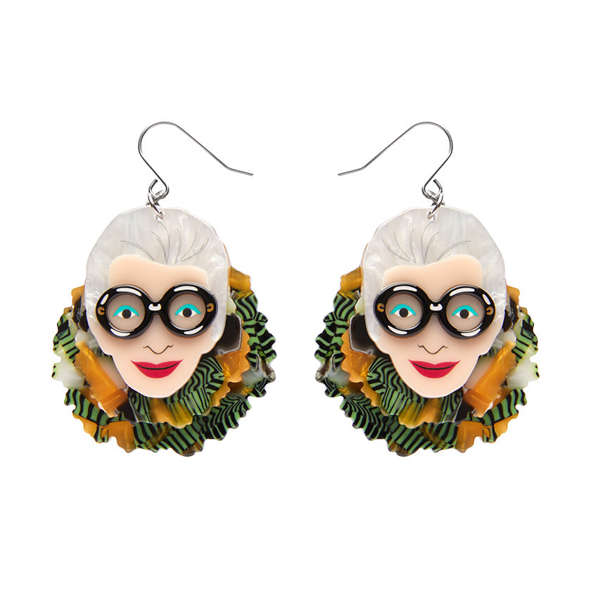 Erstwilder x Iris Apfel Adorned in Feathers Iris Drop Earrings
