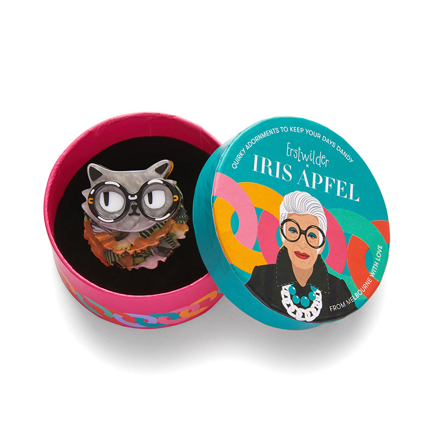 Erstwilder x Iris Apfel Feathered and Framed Mini Brooch Clovis By