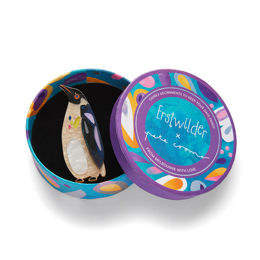 The Emboldened Emperor Penguin Brooch Erstwilder x Pete Cromer 2023