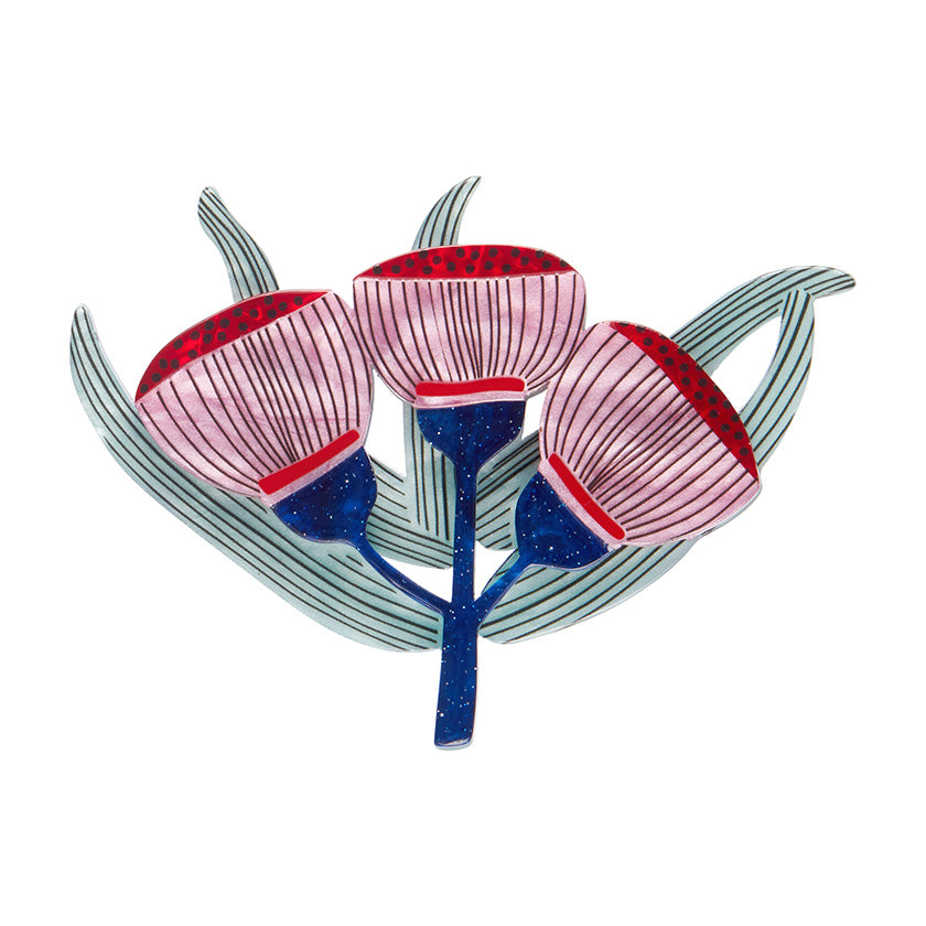 Ruby Red-Flowering Gum Brooch