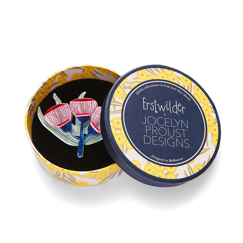 Ruby Red-Flowering Gum Brooch