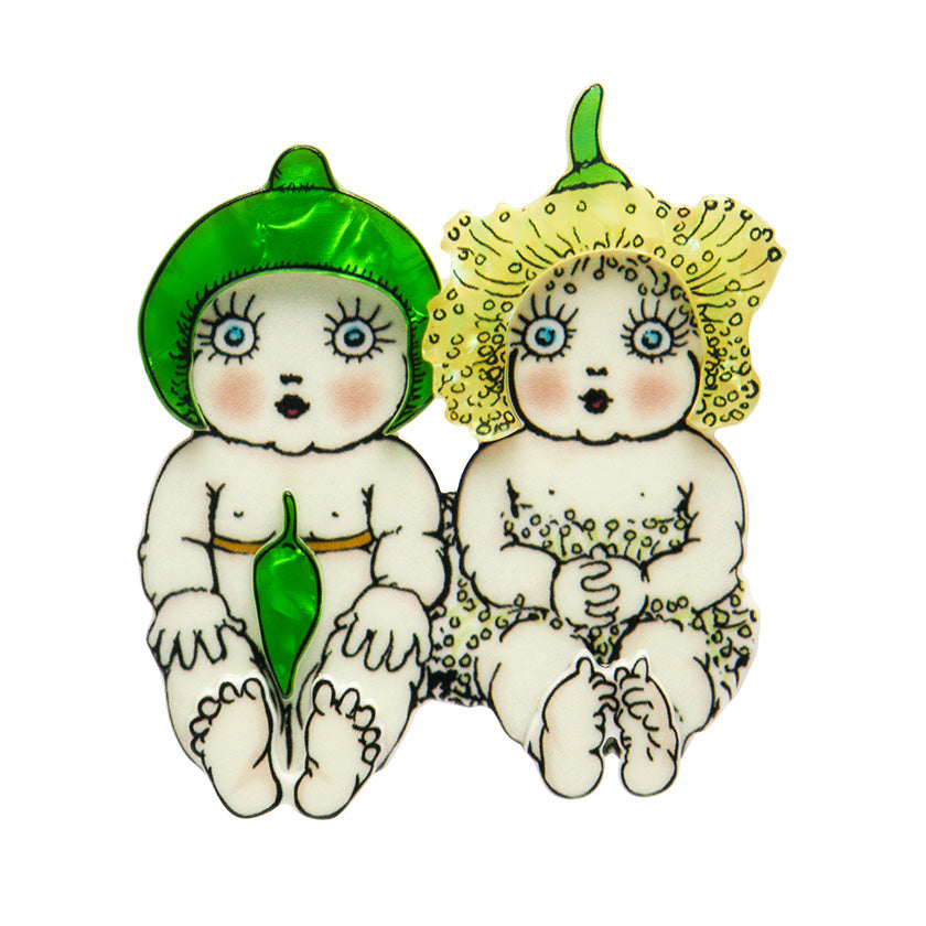 Gumnut Twins Brooch