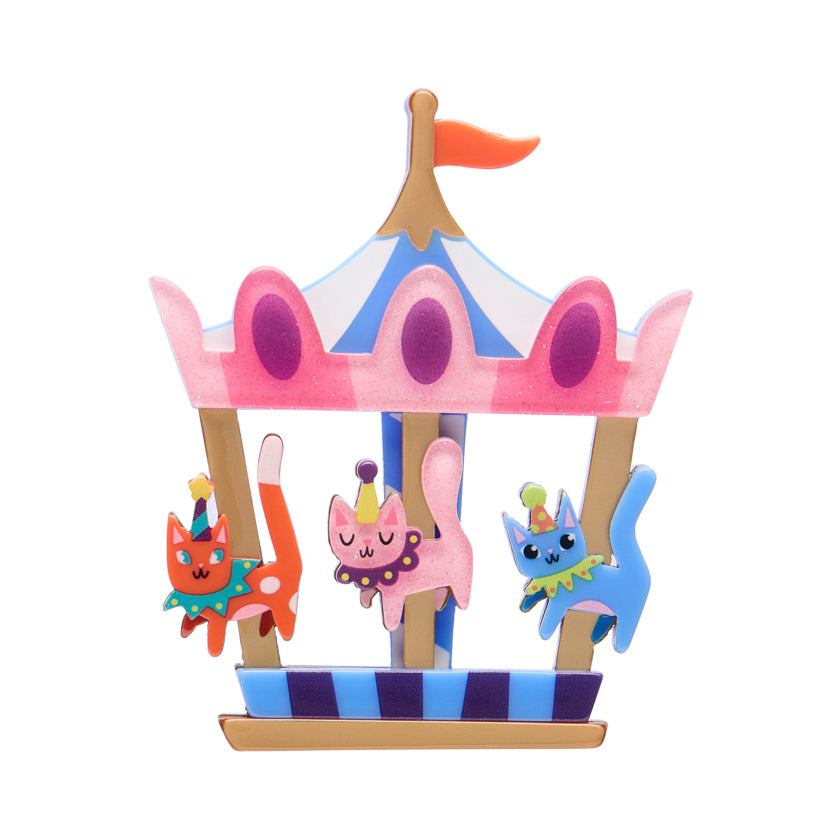 Meowy Go-Round Brooch
