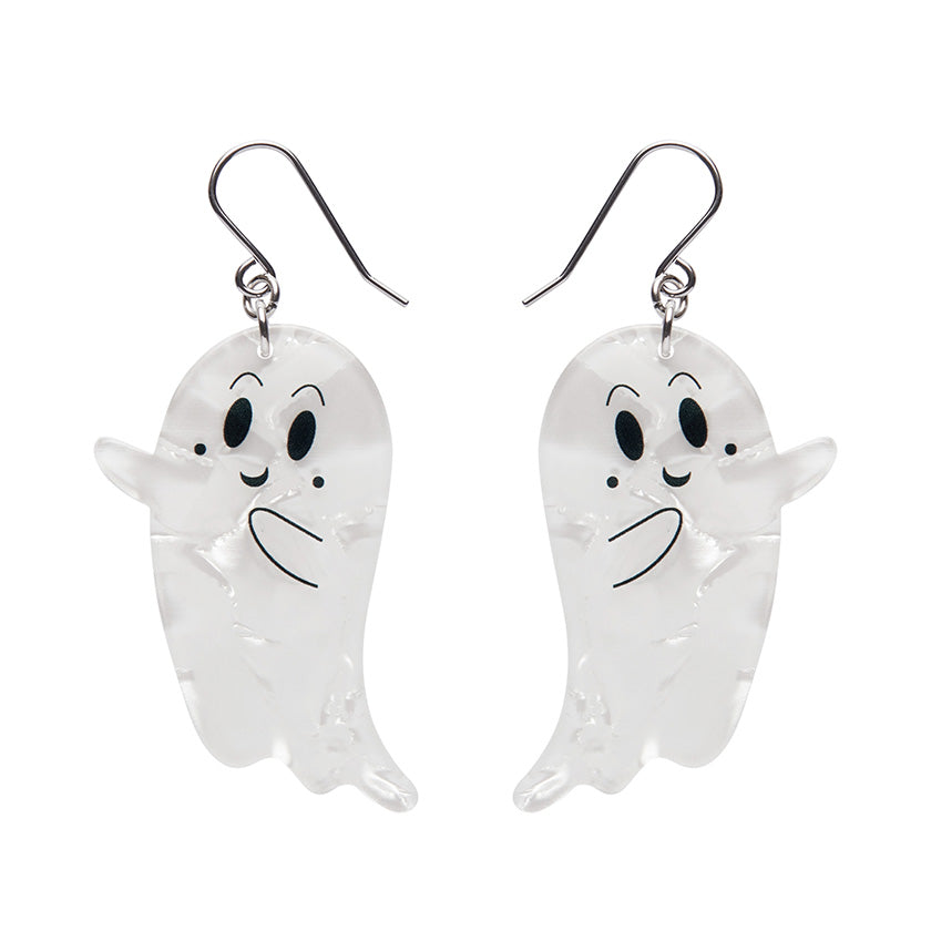 Ghost Drop Earrings - White