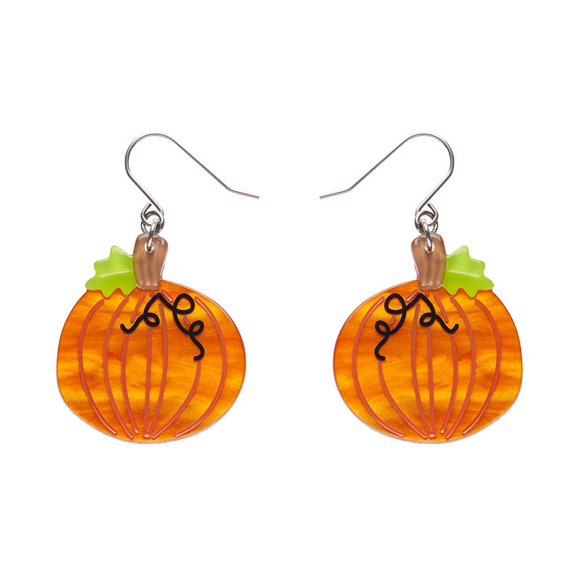 Terry Runyan Midnight Magic Pumpkin Drop Earrings