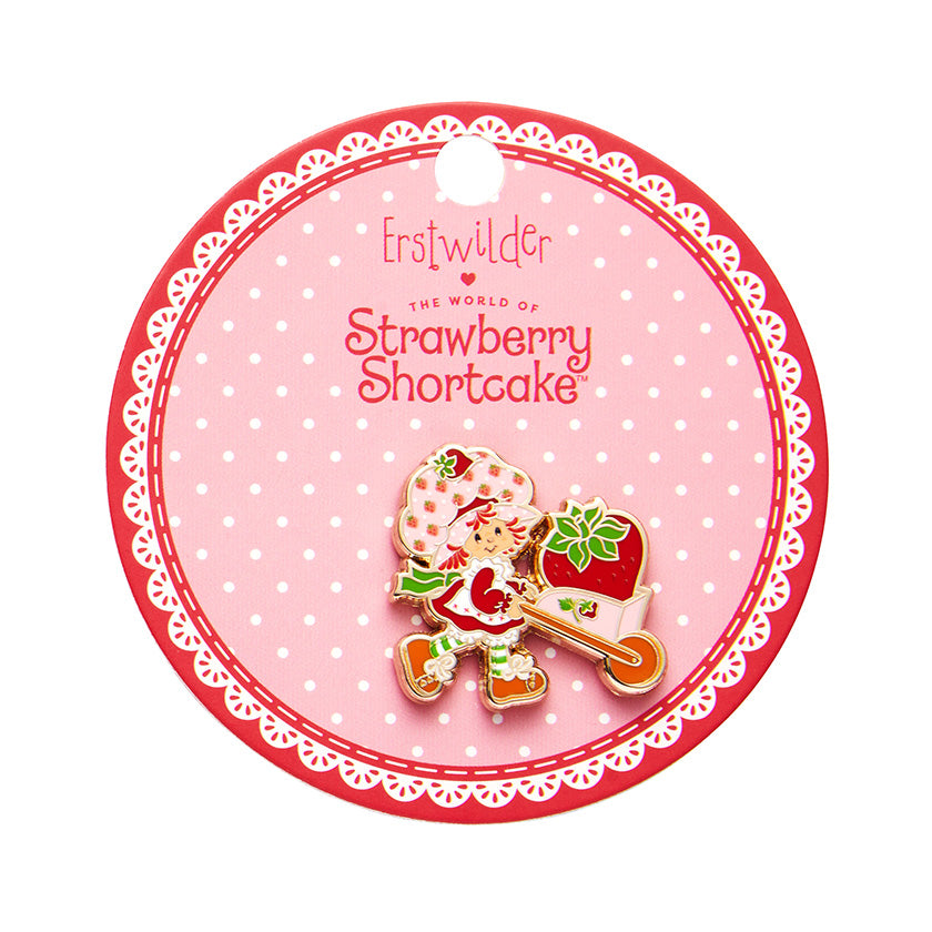 Strawberry Wheelbarrow Enamel Pin