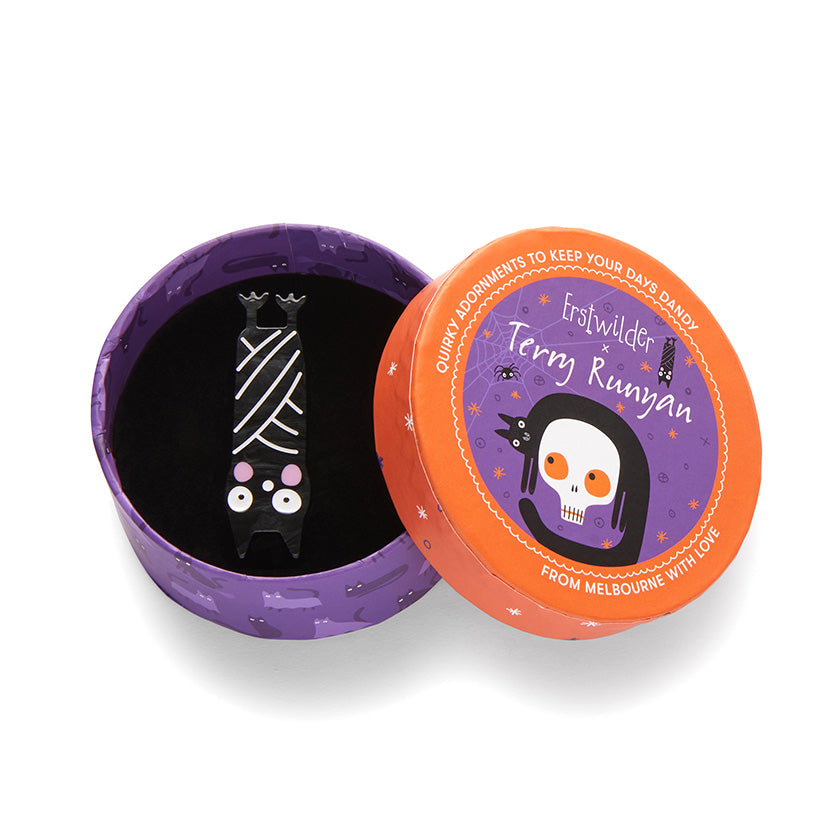Terry Runyan Halloween Hang-up Bat Mini Brooch