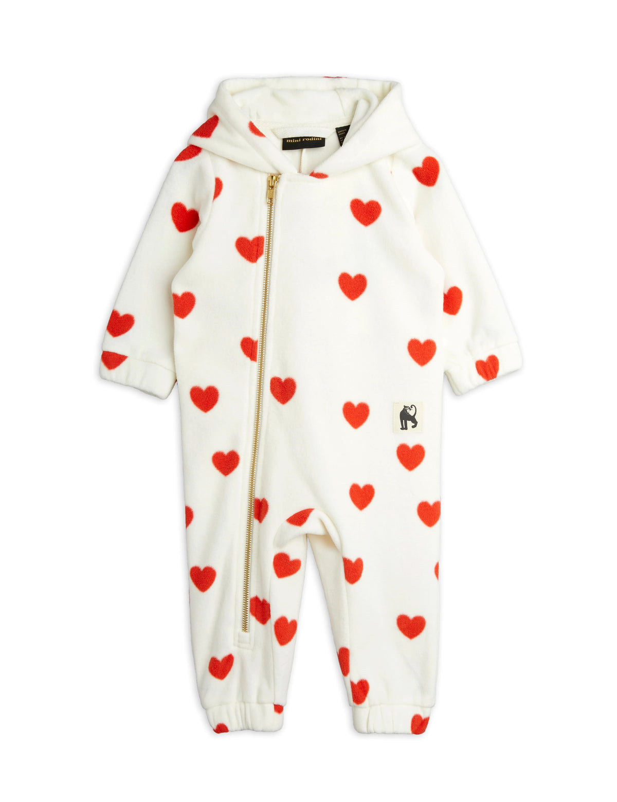 Hearts Fleece onesie offwhite
