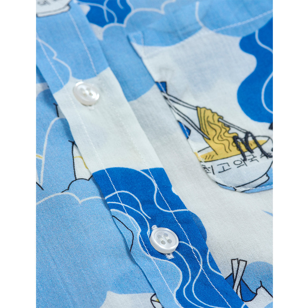 Unicorn Noodles Woven LS Shirt blue