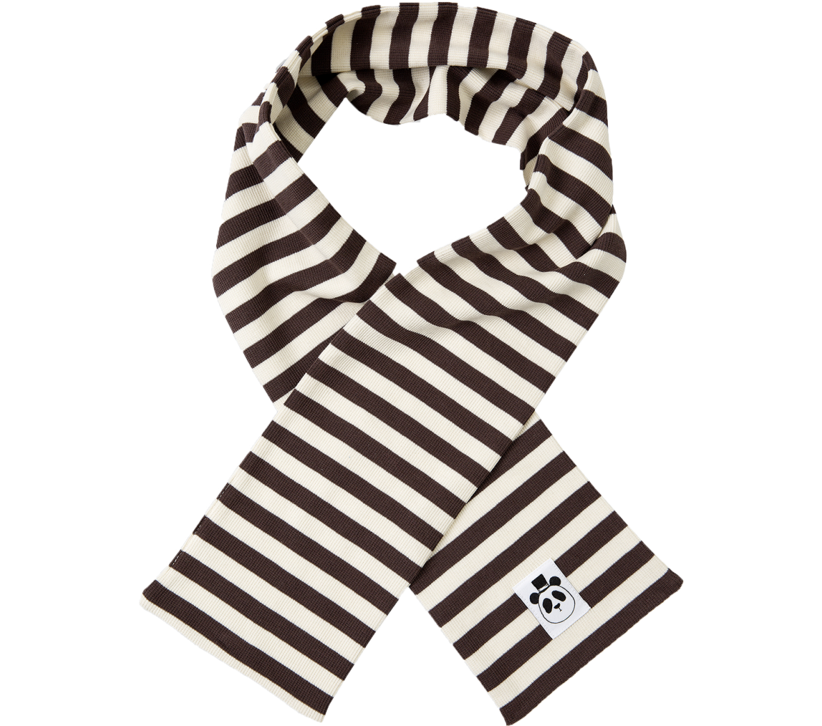 Stripe Rib scarf brown