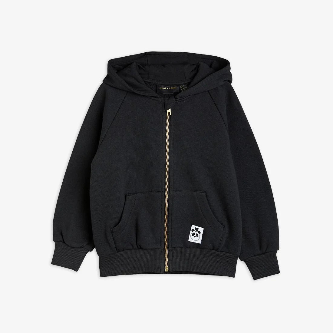 Basic solid Zip Hoodie - black