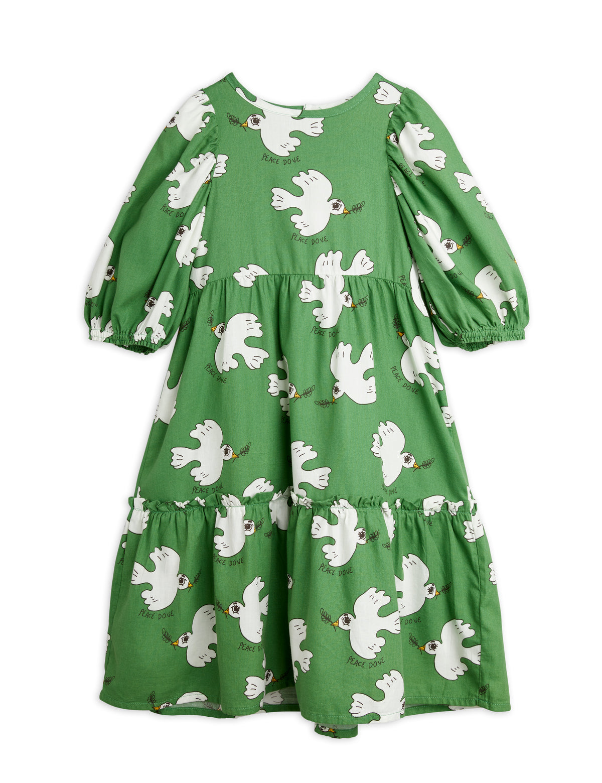 Dove Woven Puff sleeve Dress green