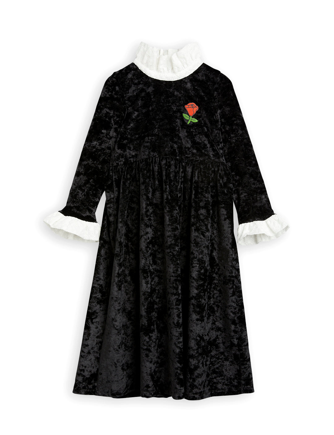 Crushed Velour Ls Dress black