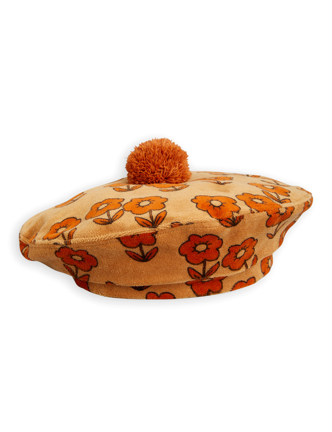 Spaceflower Pombom Beret Brown