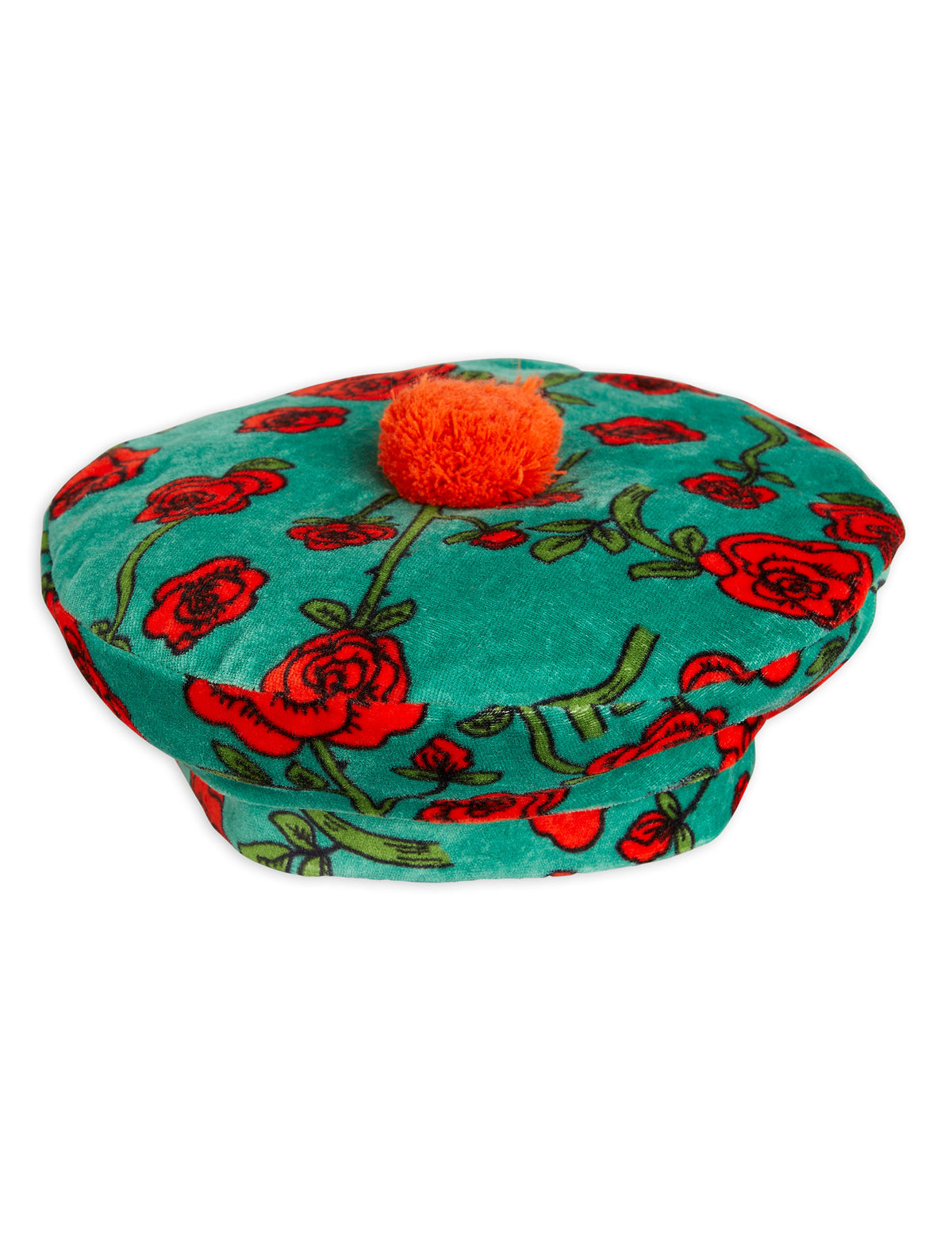 Roses Pom Pom Beret Green