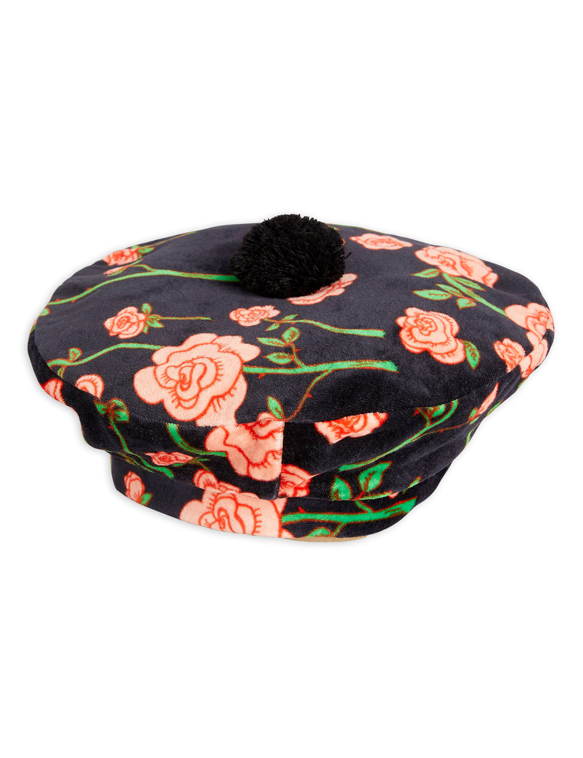 Roses Pom Pom Beret vka Black