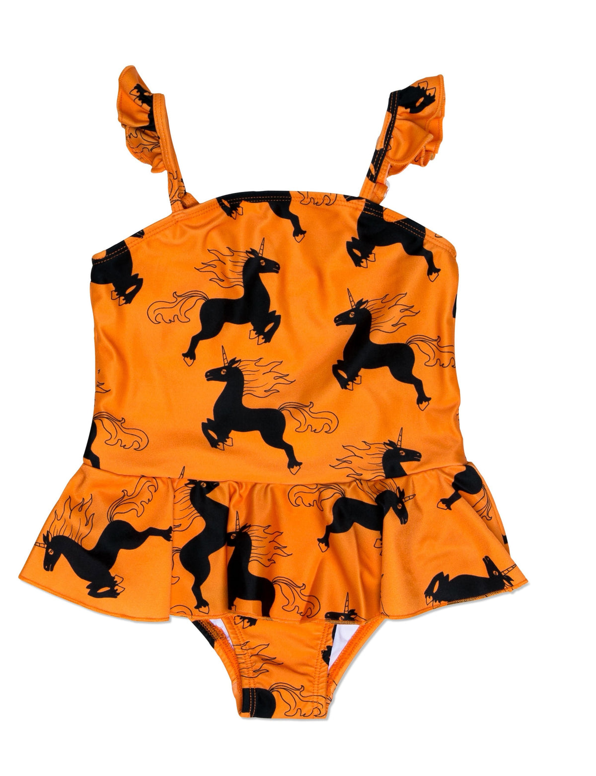 Unicorn Aop Skirt Swimsuit Orange