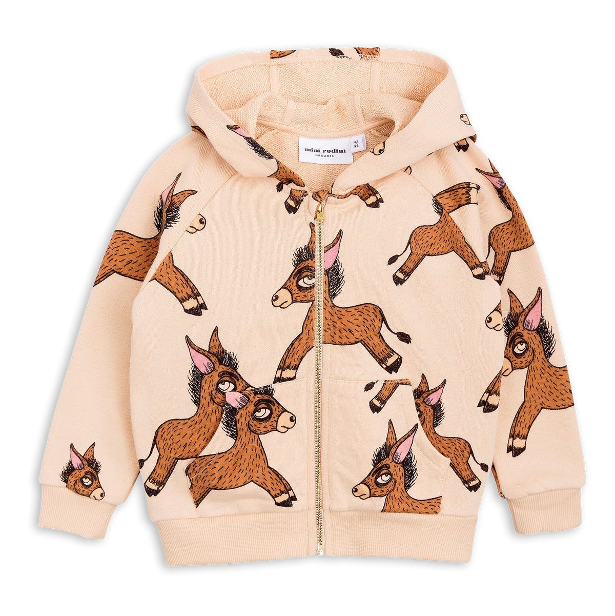 Donkey Aop Zip Hoodie Beige