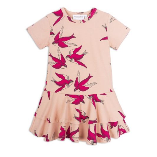 Swallows Frill Dress Pink