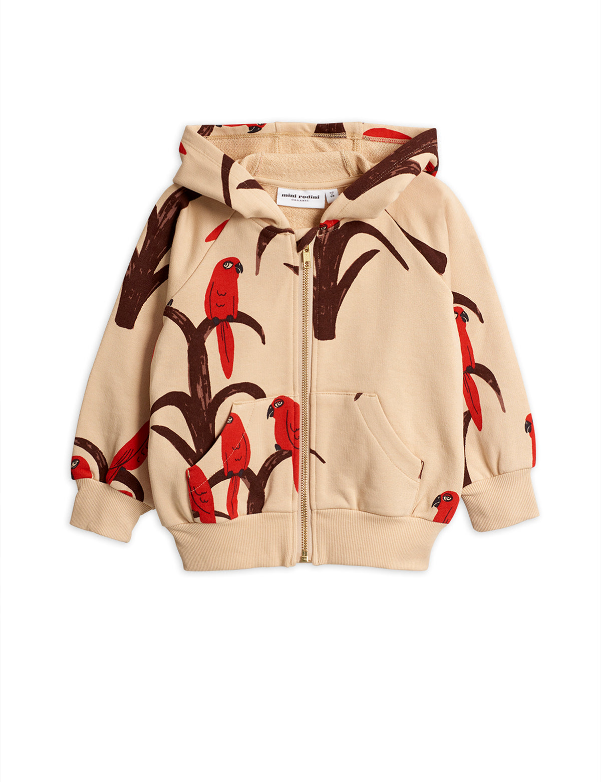 Parrot Aop Zip Hood Red