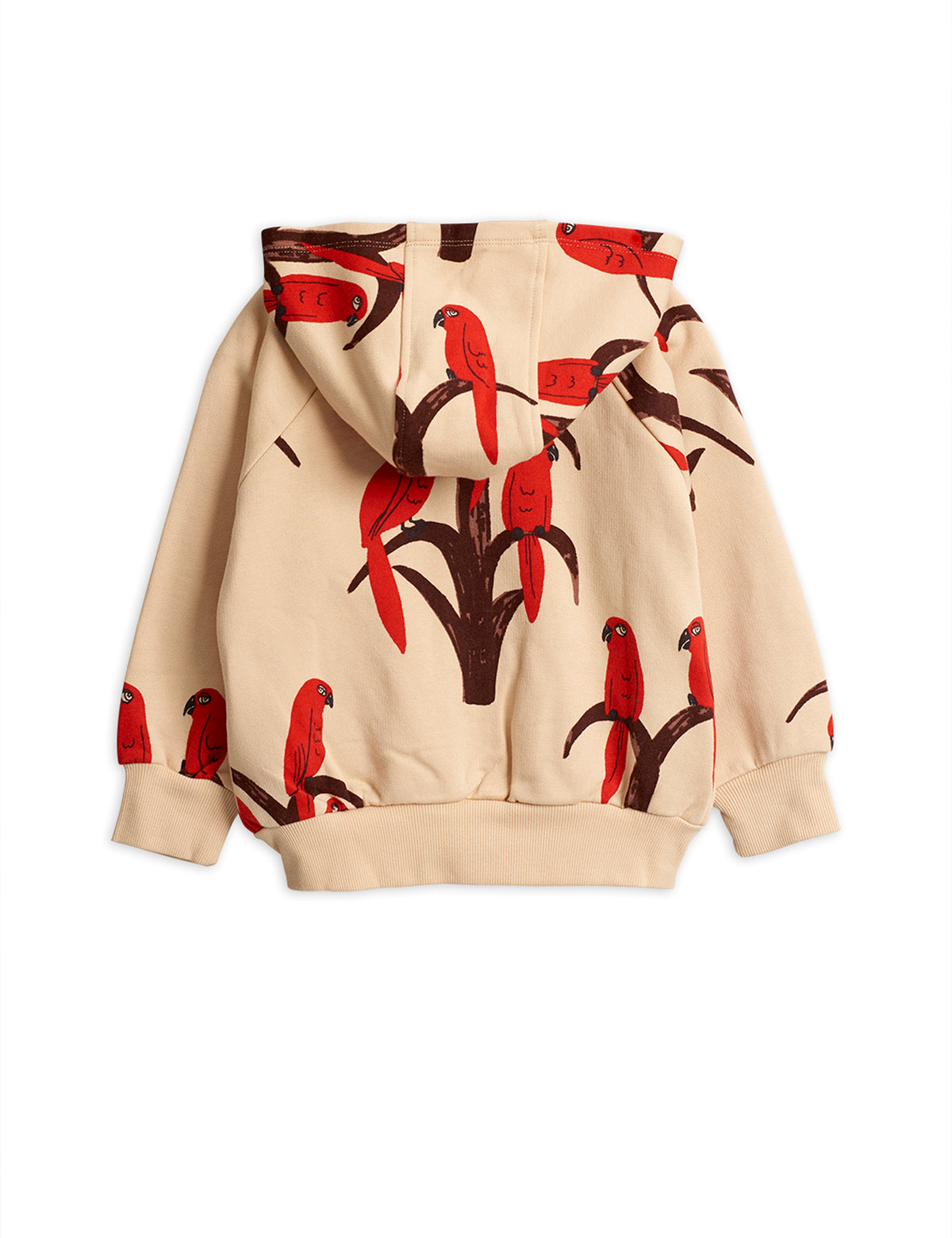 Parrot Aop Zip Hood Red