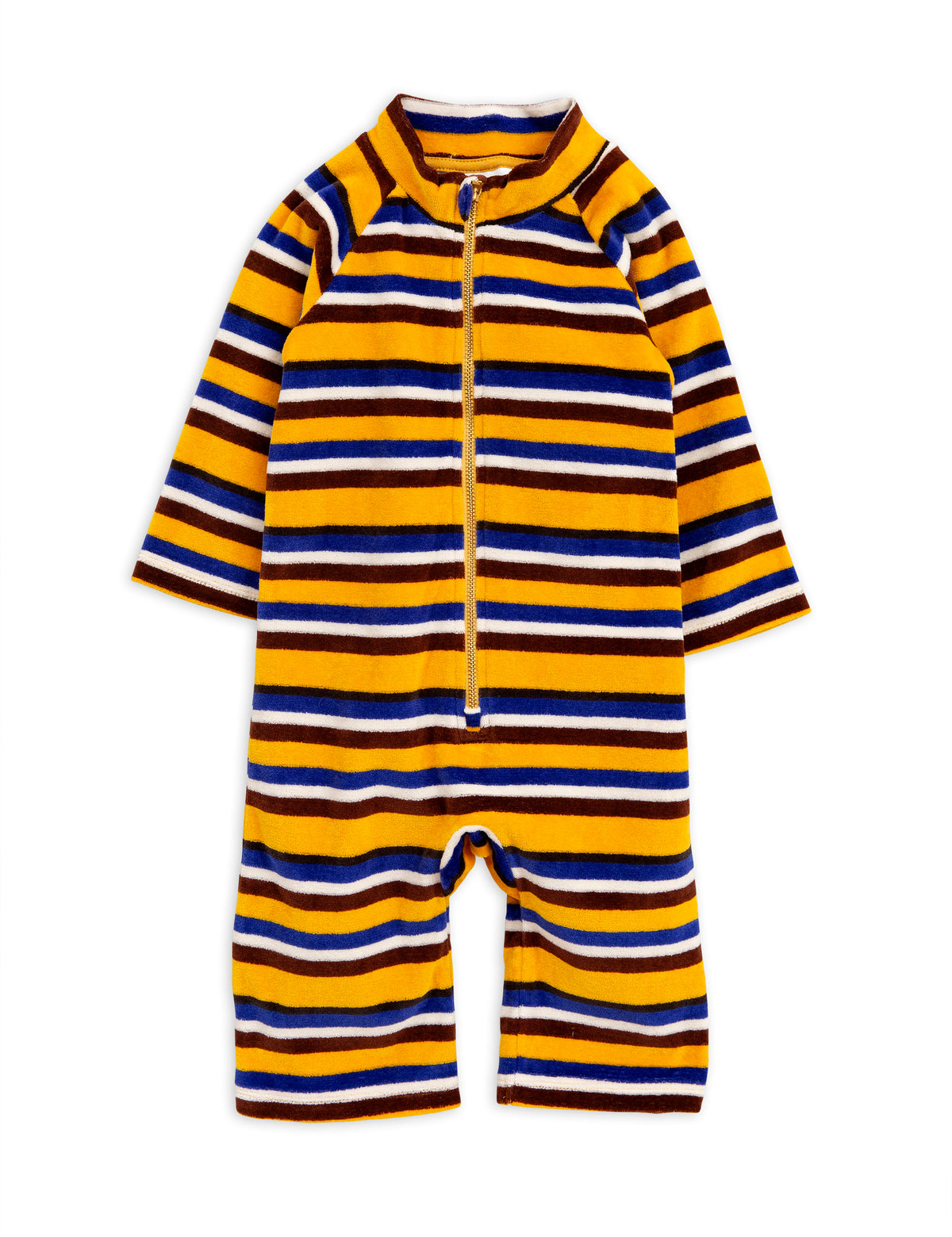 Velour Stripe Onesie Yellow