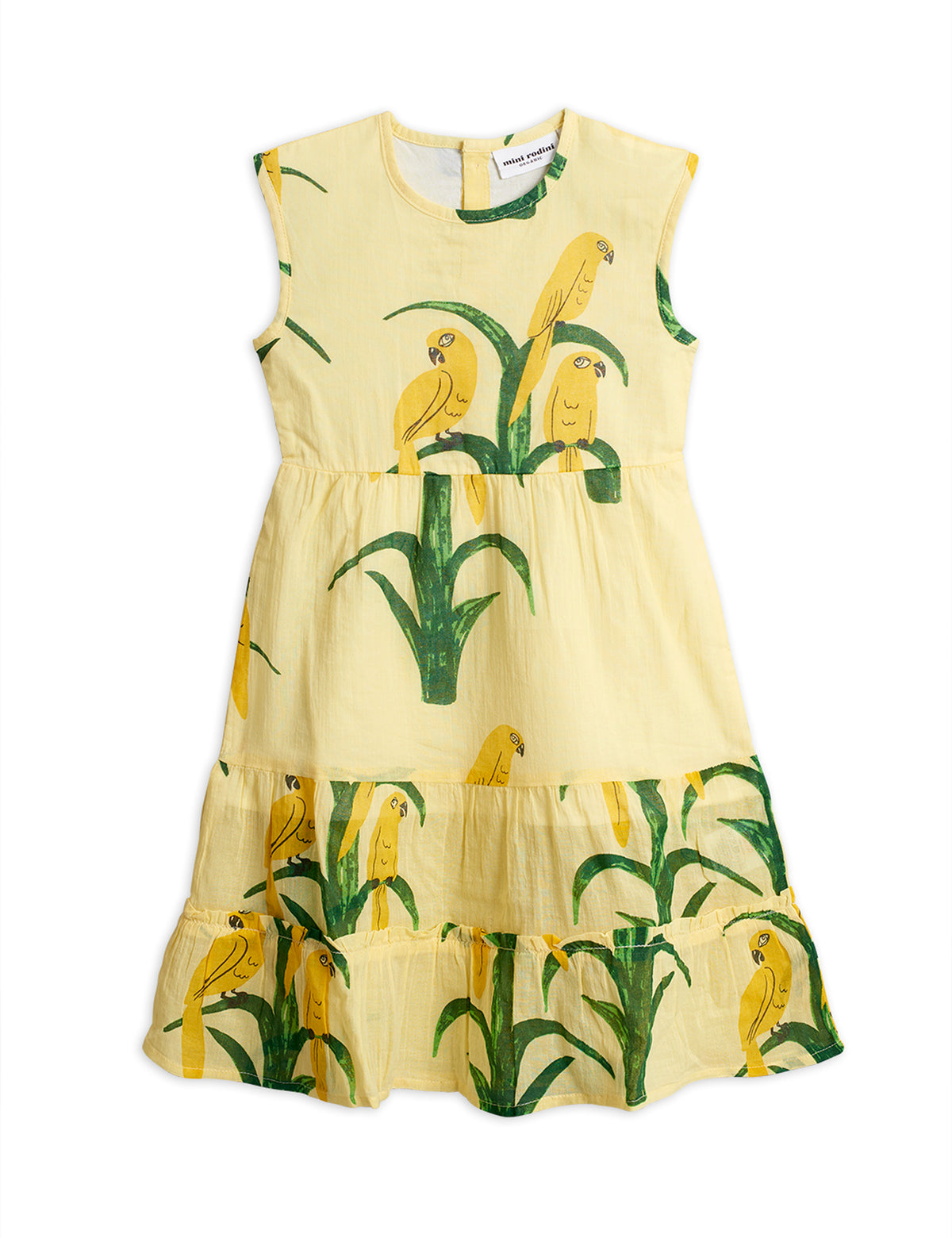 Parrot Woven Dress Yellow