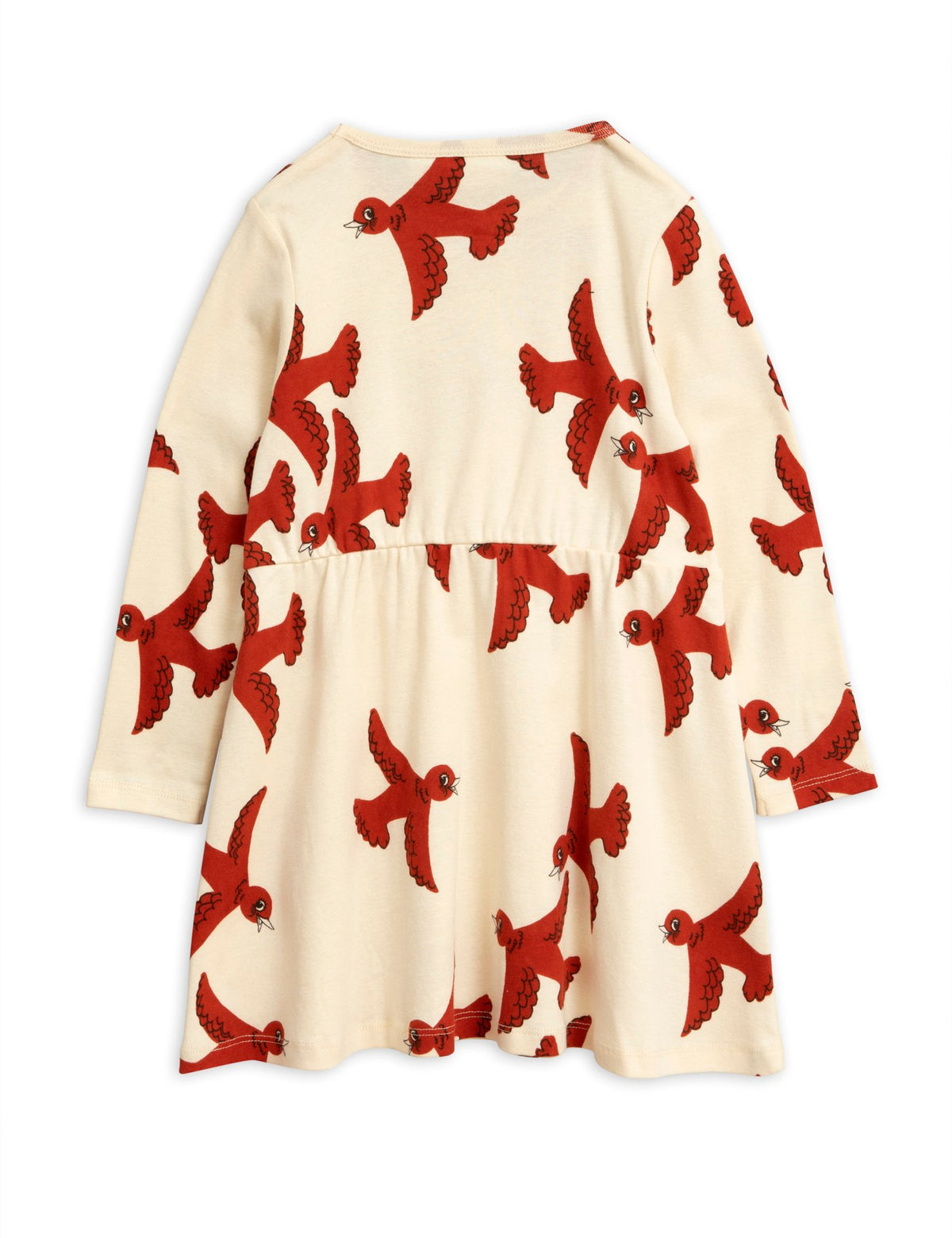 Flying Birds Long sleeve Dress Off white