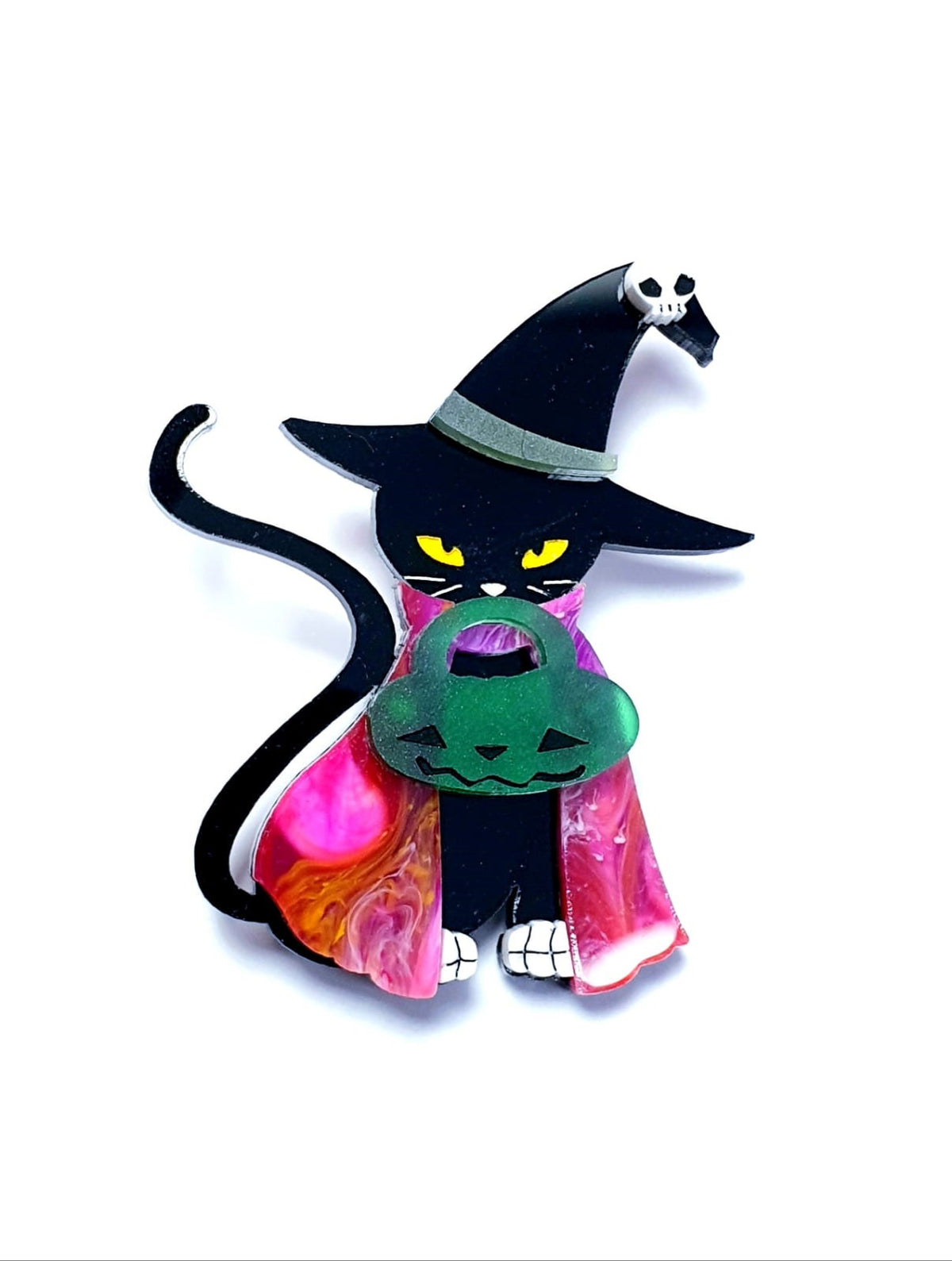 Creeper the Halloween Cat Brooch