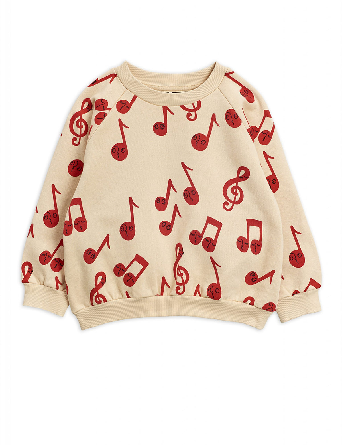 Notes Aop Sweatshirt Beige