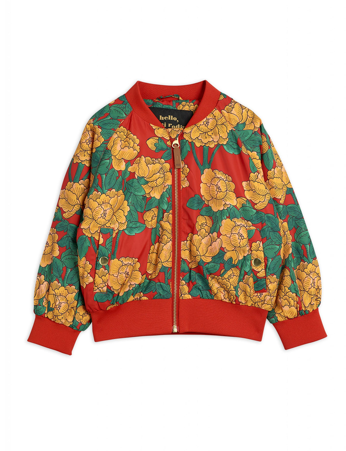Peonies BaseBall Jacket red