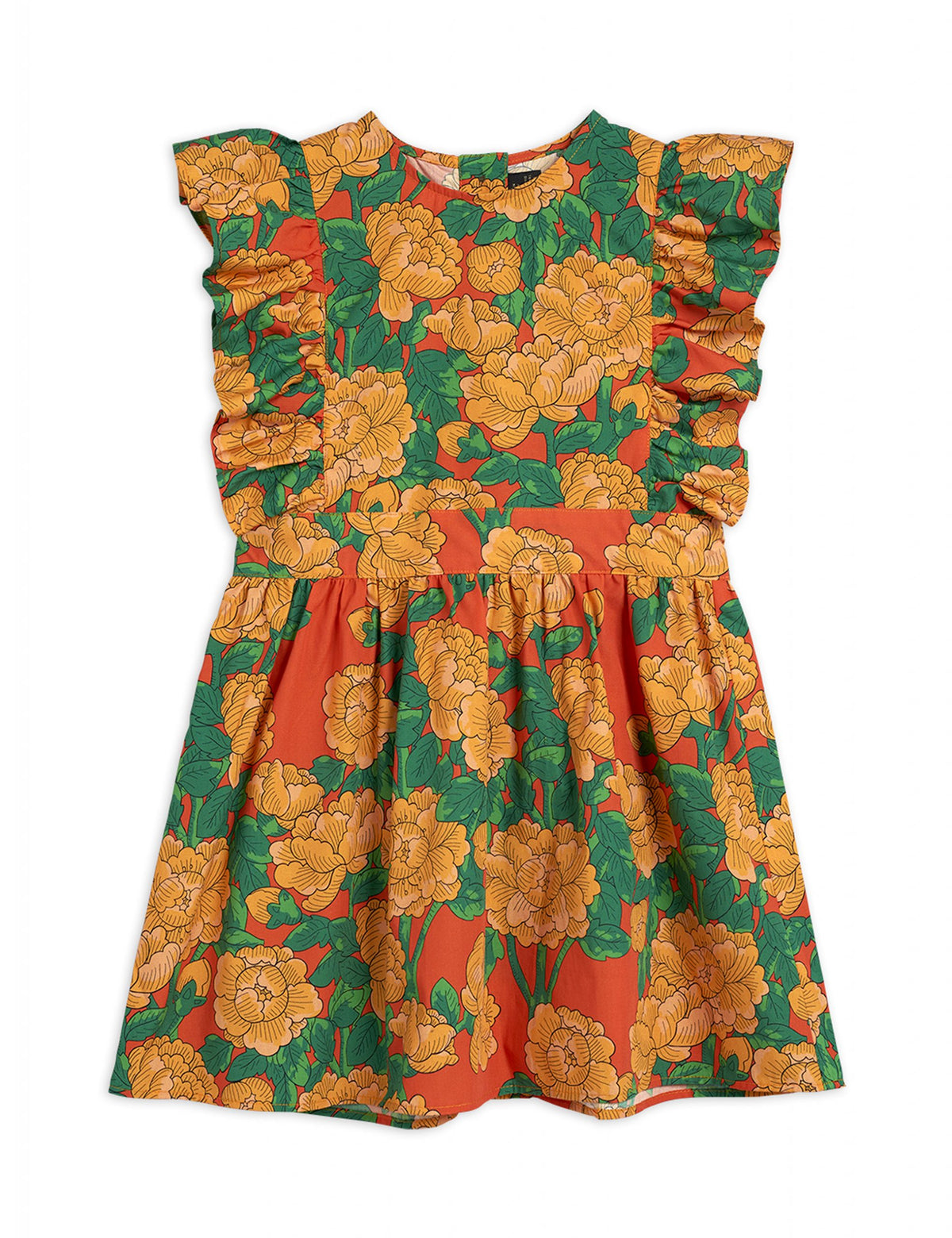 Peonies Woven Ruffle Dress