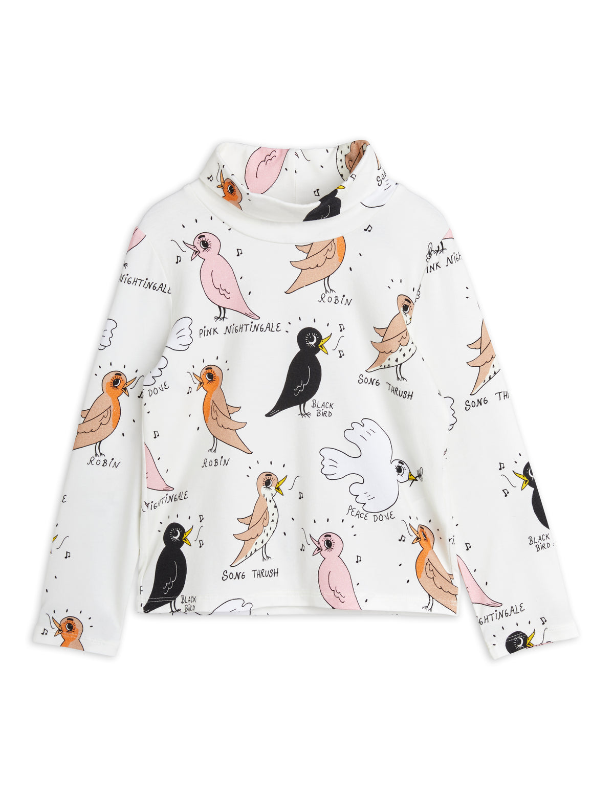 Birdswatching Aop Turtleneck Long Sleeve Tee offwhite