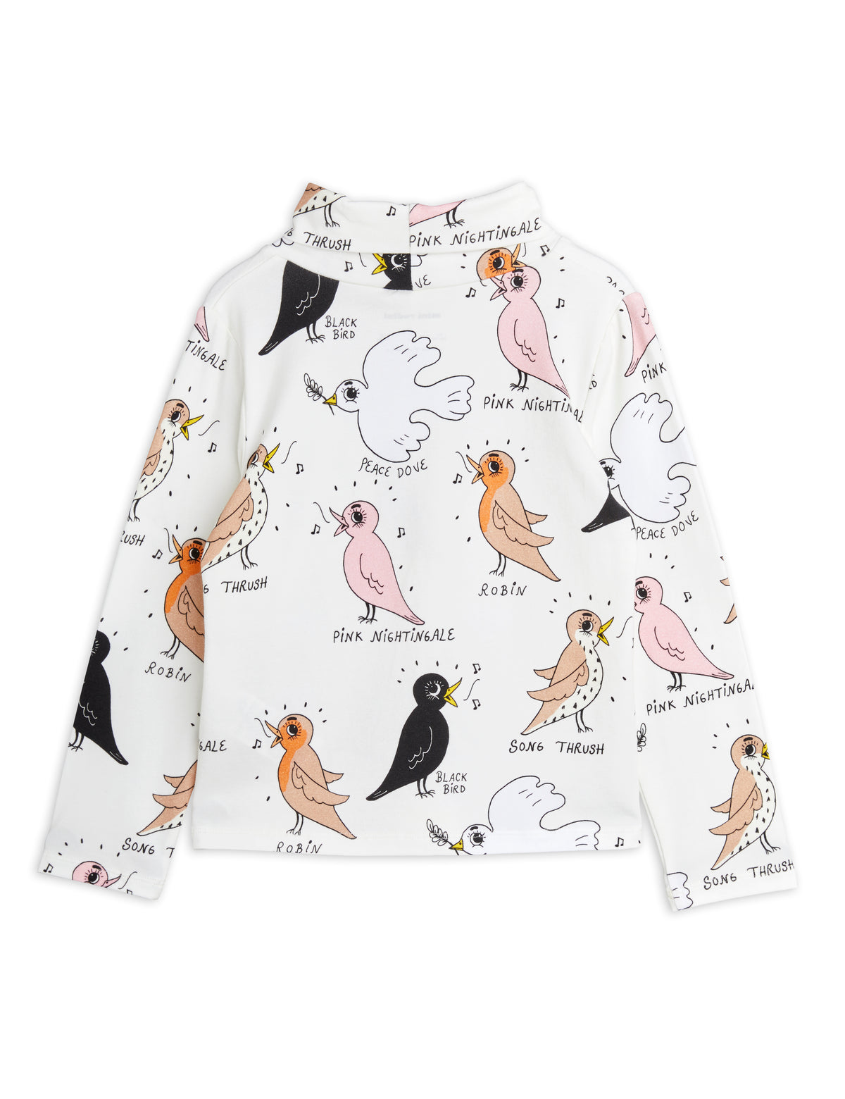 Birdswatching Aop Turtleneck Long Sleeve Tee offwhite