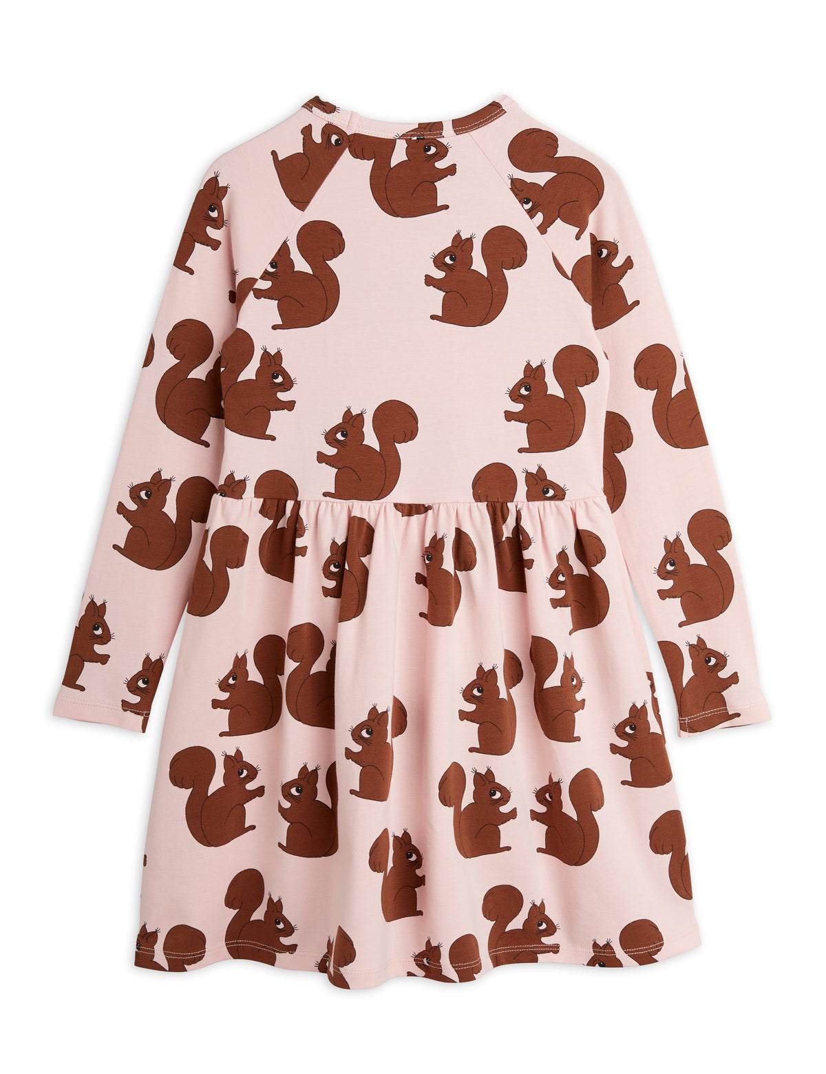 Squirrel Aop Long Sleeve Dress pink