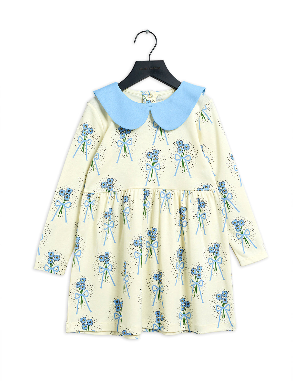 Winterflowers Aop Long Sleeve Dress Blue